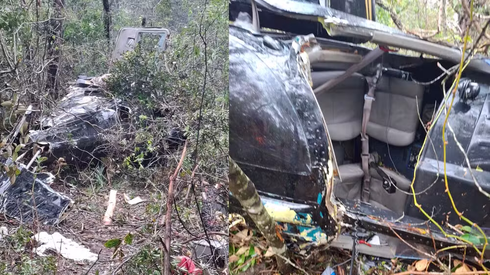 Destroços foram localizados nesta terça-feira (22) na Serra Catarinense após operação que mobilizou dezenas de bombeiros, aeronaves, cães e drones